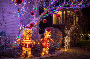 Shot of beautiful and funny Christmas decoration in a yard